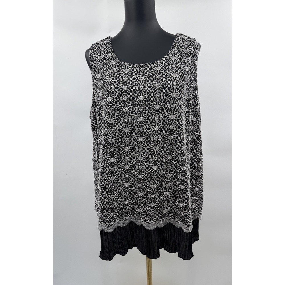 CJ Banks plus size women's fancy layered top.  Size 1X - Picture 3 of 10